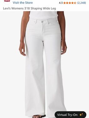 Levi's White High-Rise Wide Leg Jeans